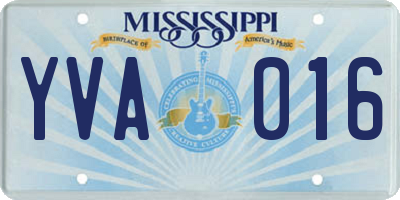 MS license plate YVA016