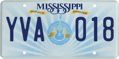 MS license plate YVA018