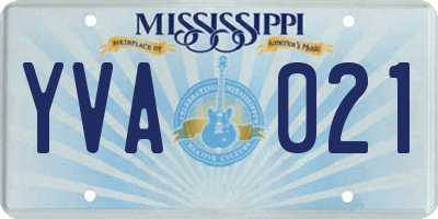 MS license plate YVA021