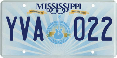 MS license plate YVA022