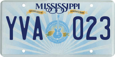MS license plate YVA023