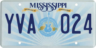 MS license plate YVA024
