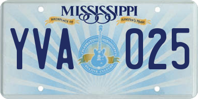 MS license plate YVA025