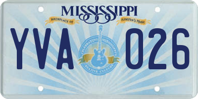 MS license plate YVA026