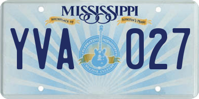 MS license plate YVA027