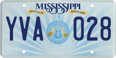 MS license plate YVA028