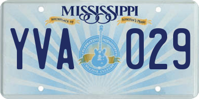 MS license plate YVA029