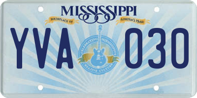 MS license plate YVA030