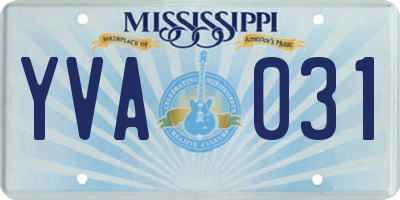 MS license plate YVA031