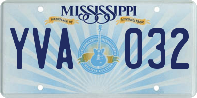 MS license plate YVA032