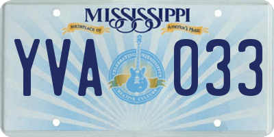 MS license plate YVA033