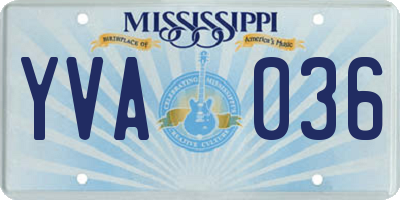 MS license plate YVA036