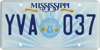 MS license plate YVA037