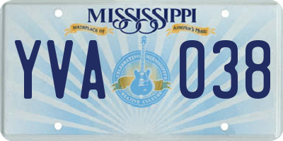 MS license plate YVA038