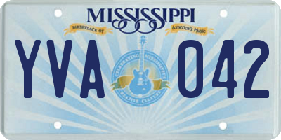 MS license plate YVA042