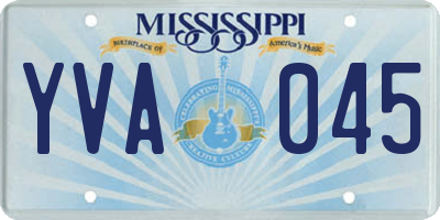 MS license plate YVA045