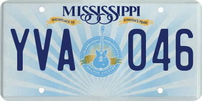 MS license plate YVA046