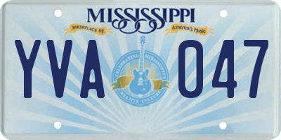 MS license plate YVA047