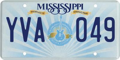MS license plate YVA049