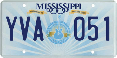MS license plate YVA051