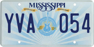 MS license plate YVA054