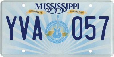 MS license plate YVA057