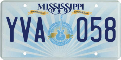 MS license plate YVA058