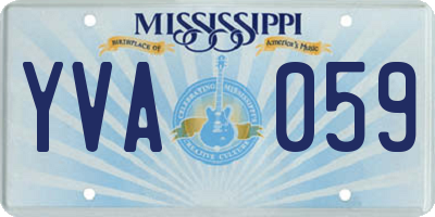 MS license plate YVA059