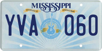 MS license plate YVA060