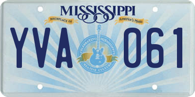 MS license plate YVA061