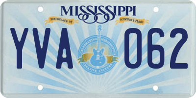 MS license plate YVA062