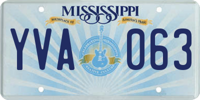MS license plate YVA063
