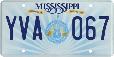 MS license plate YVA067