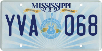 MS license plate YVA068