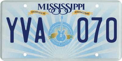 MS license plate YVA070