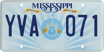 MS license plate YVA071