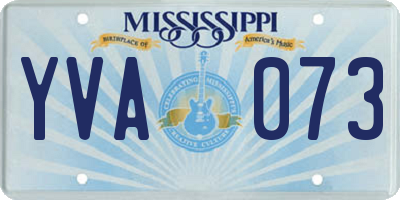 MS license plate YVA073