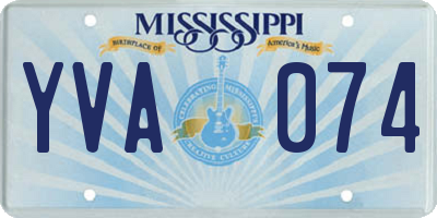 MS license plate YVA074