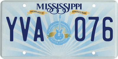 MS license plate YVA076