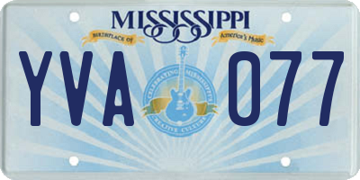 MS license plate YVA077