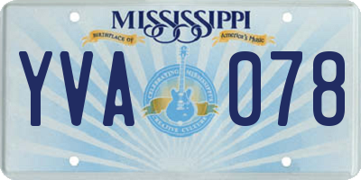 MS license plate YVA078