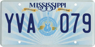MS license plate YVA079