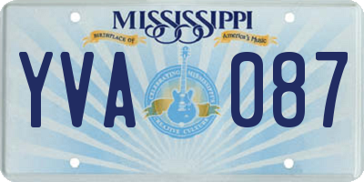 MS license plate YVA087