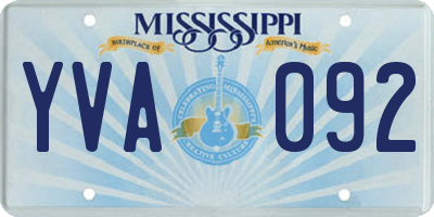 MS license plate YVA092