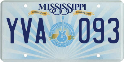MS license plate YVA093