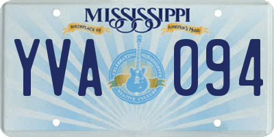 MS license plate YVA094