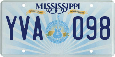 MS license plate YVA098