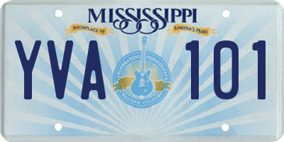 MS license plate YVA101