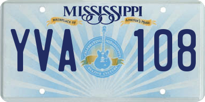 MS license plate YVA108
