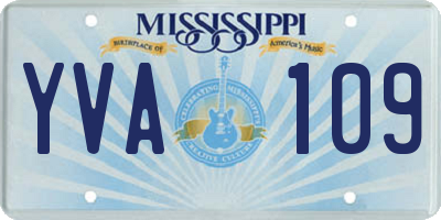 MS license plate YVA109